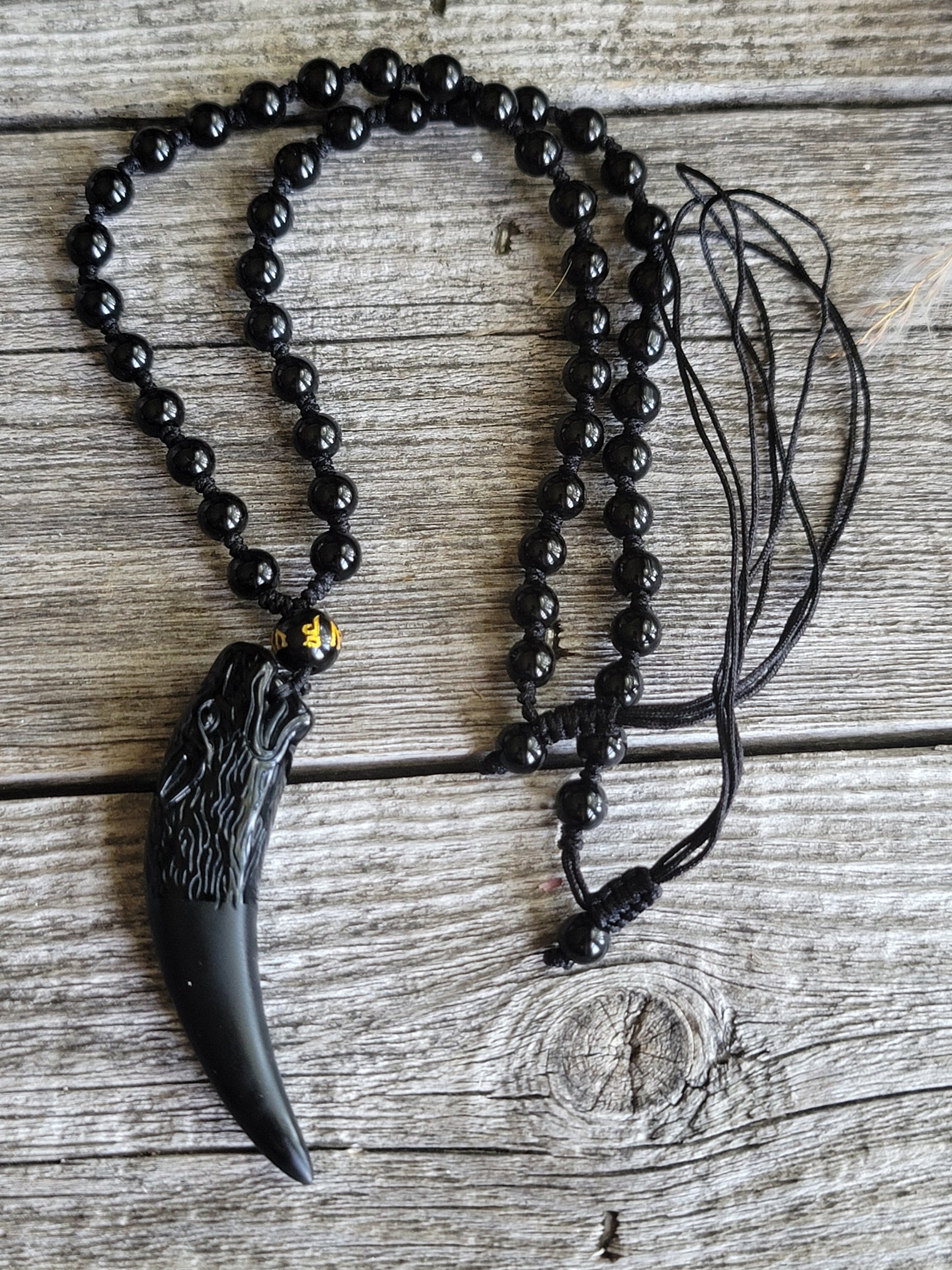 Obsidian Wolf Necklace