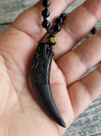 Obsidian Wolf Necklace