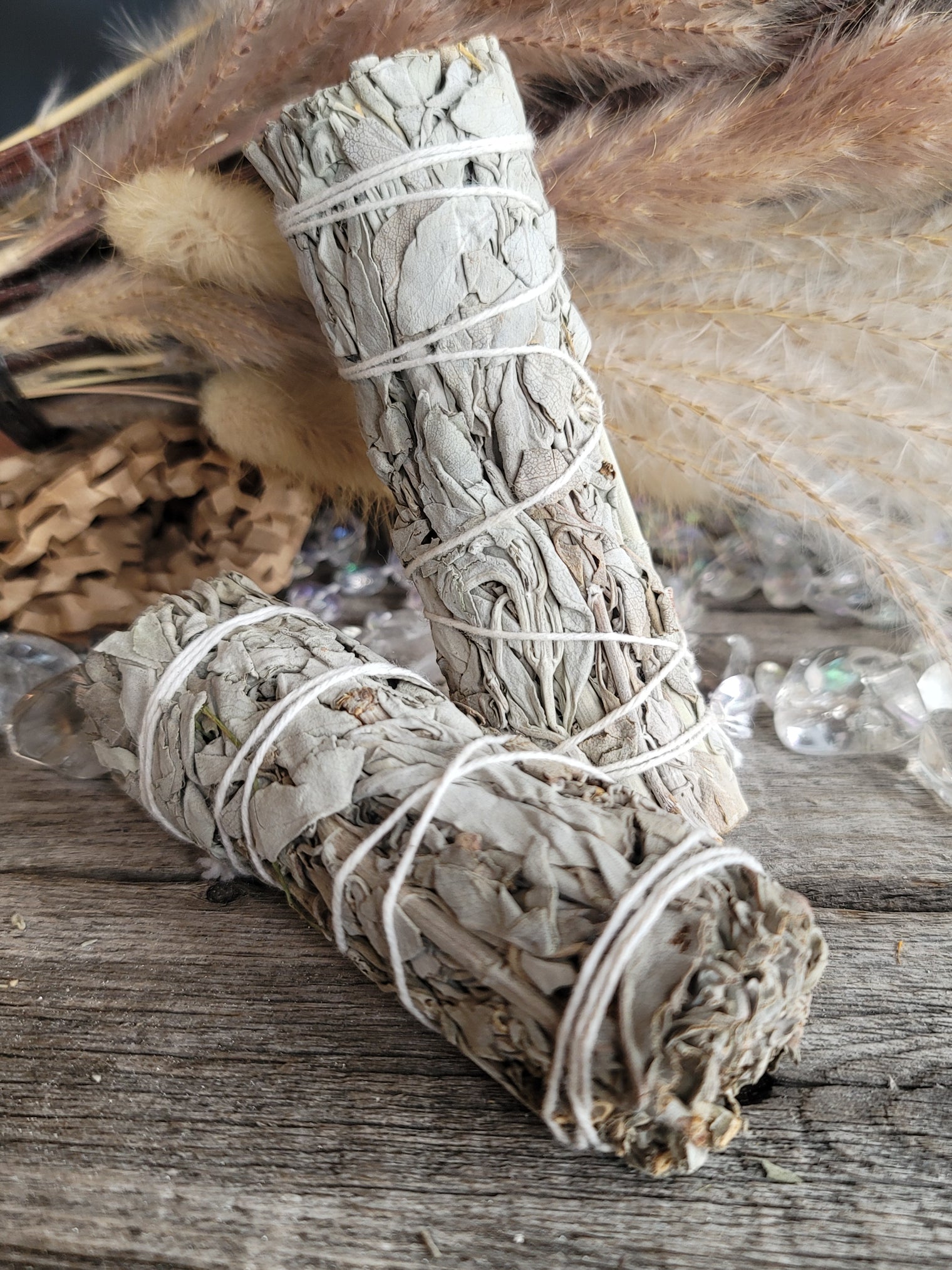 White Sage Herb Wands 4" Bundles