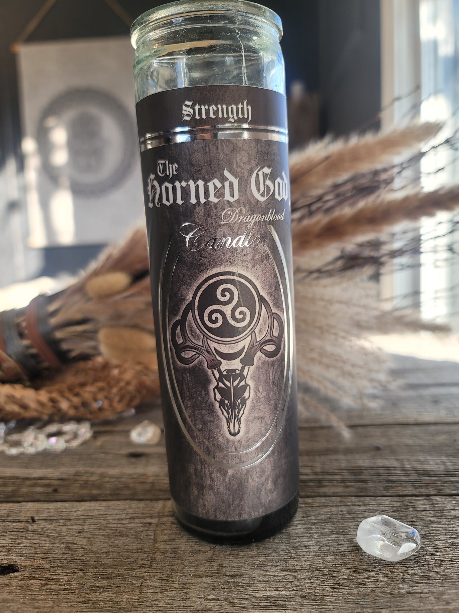 7 Day Glass Ritual Candle - the Horned God - Dragonblood