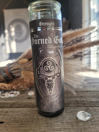 7 Day Glass Ritual Candle - the Horned God - Dragonblood