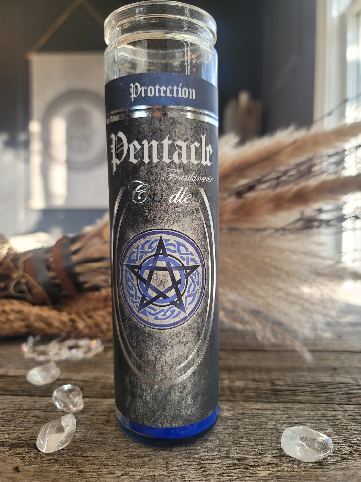 7 Day Glass Ritual Candle - Pentacle - Frankincense