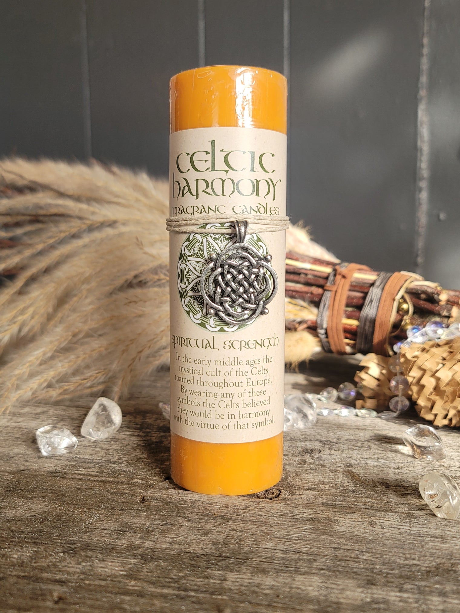 Celtic Harmonies Pewter Pendant Candle: SPIRITUAL STRENGTH