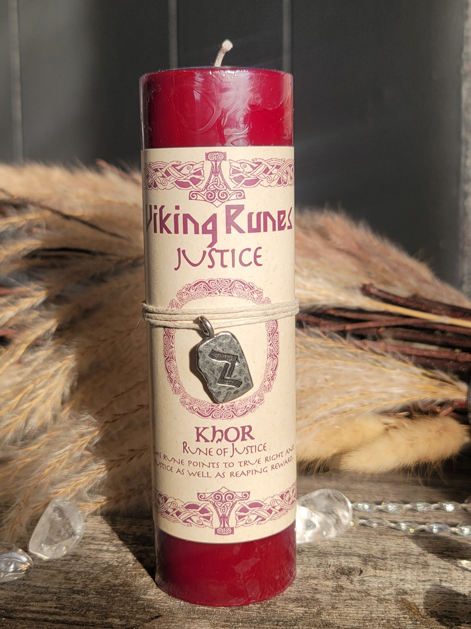 Viking Rune Pewter Pendant Candle: KHOR