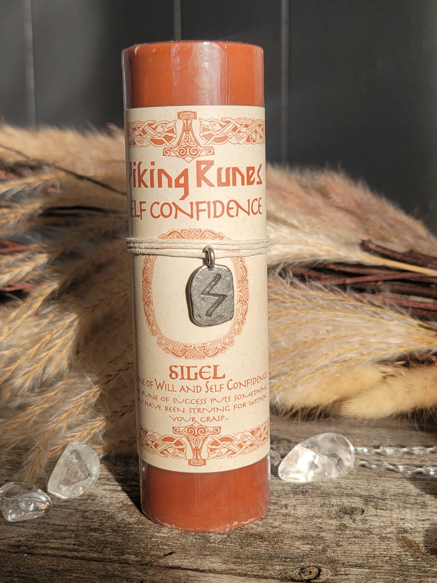 Viking Rune Pewter Pendant Candle: SIGEL