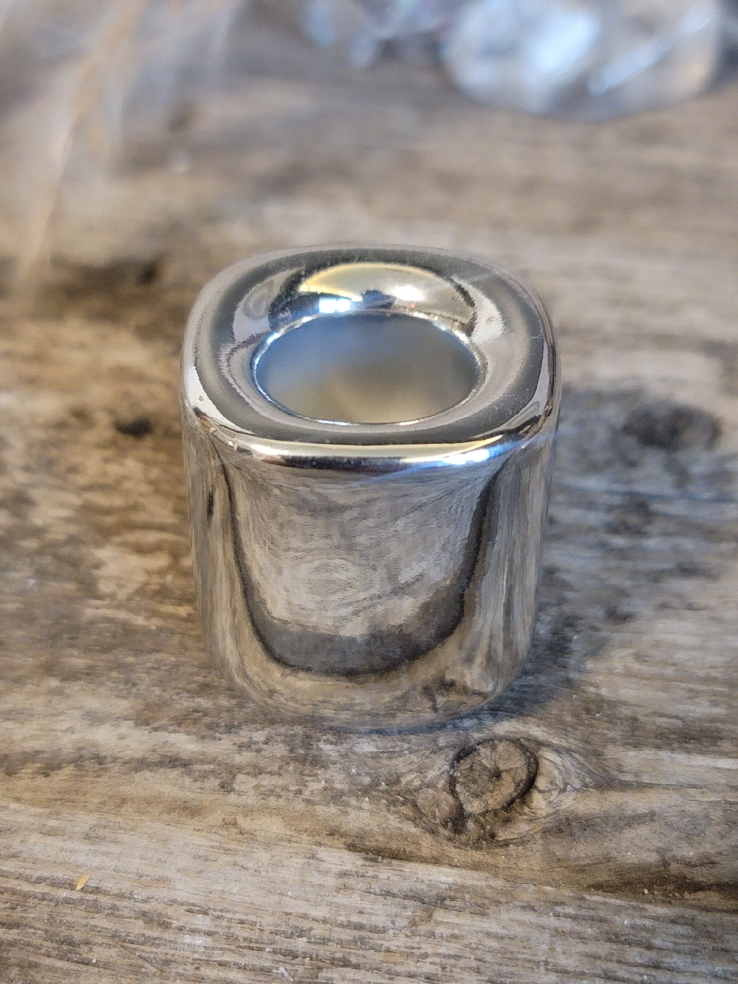 Ceramic Chime Candle Holder - Silver