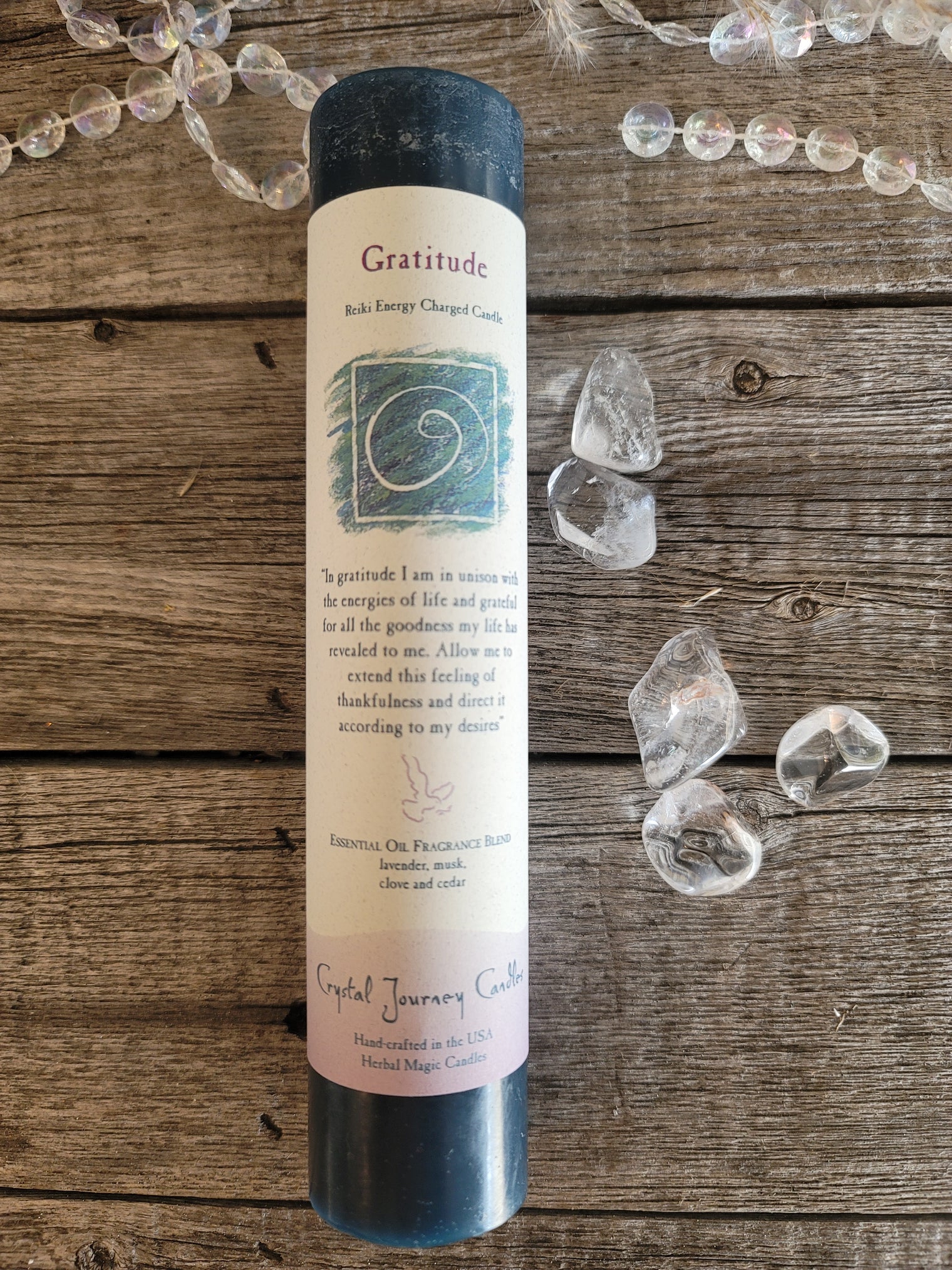 Reiki Herbal Pillar Candle - Gratitude