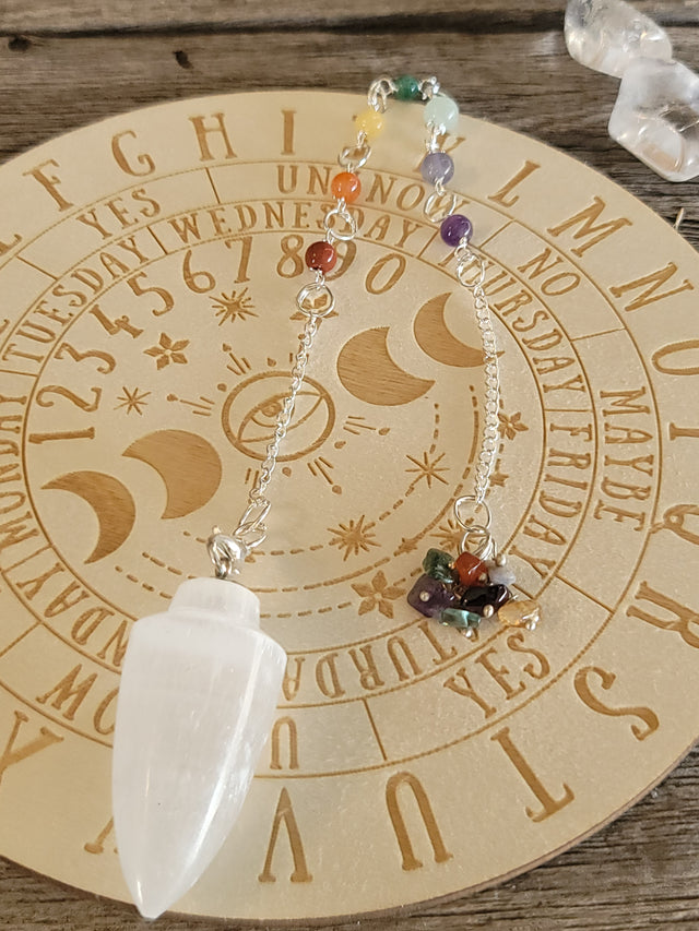 Pendulum Teardrop White Selenite