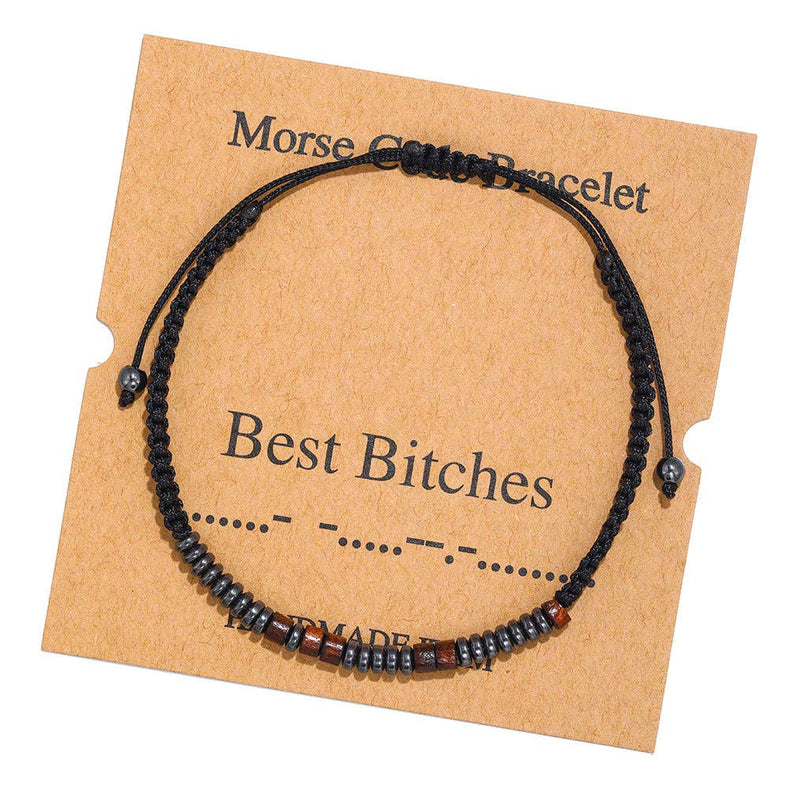 Morse Code Bracelet: Best Bitches