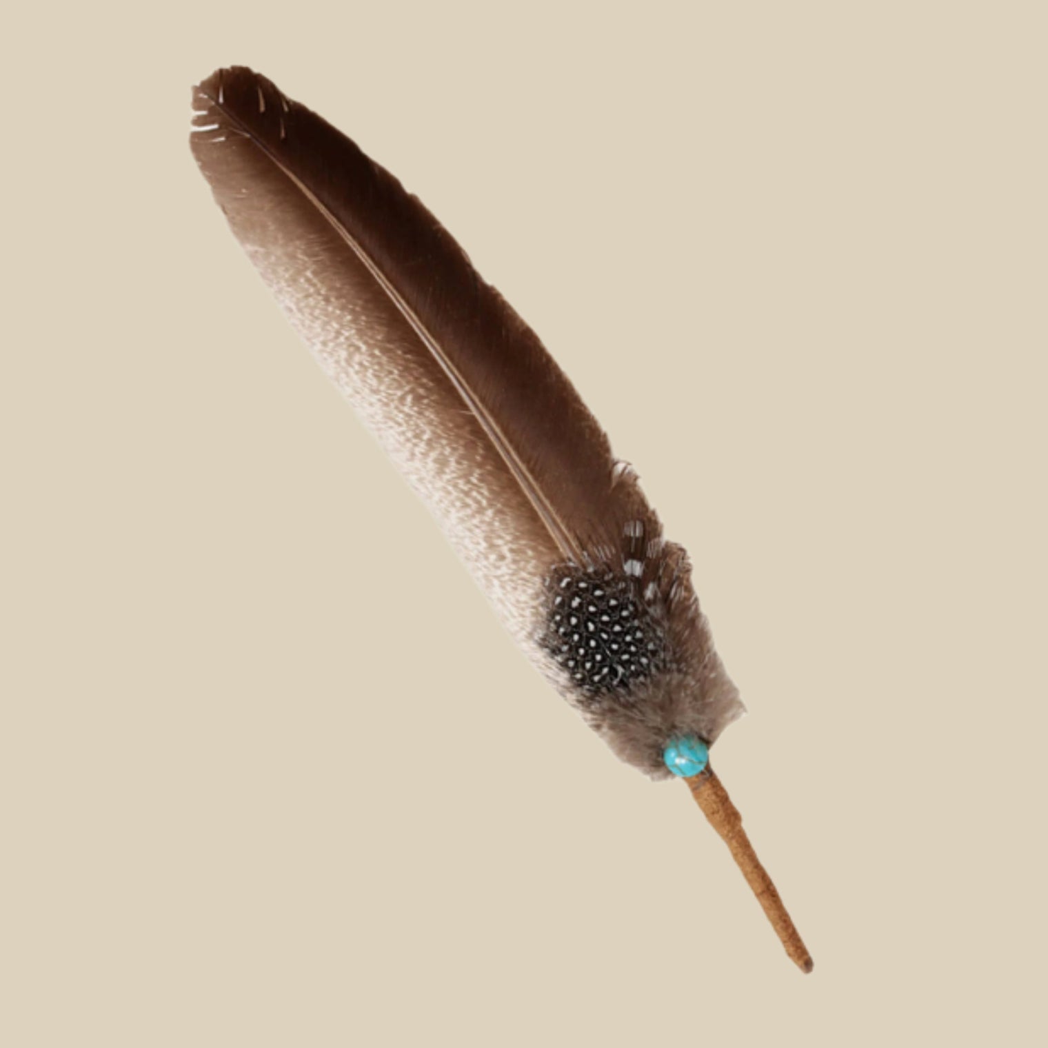 Turkey Feather w/ Turquoise Bead