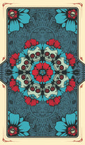 Mystical tarot card with skull and floral mandala design, perfect for spiritual readings and metaphysical practices
