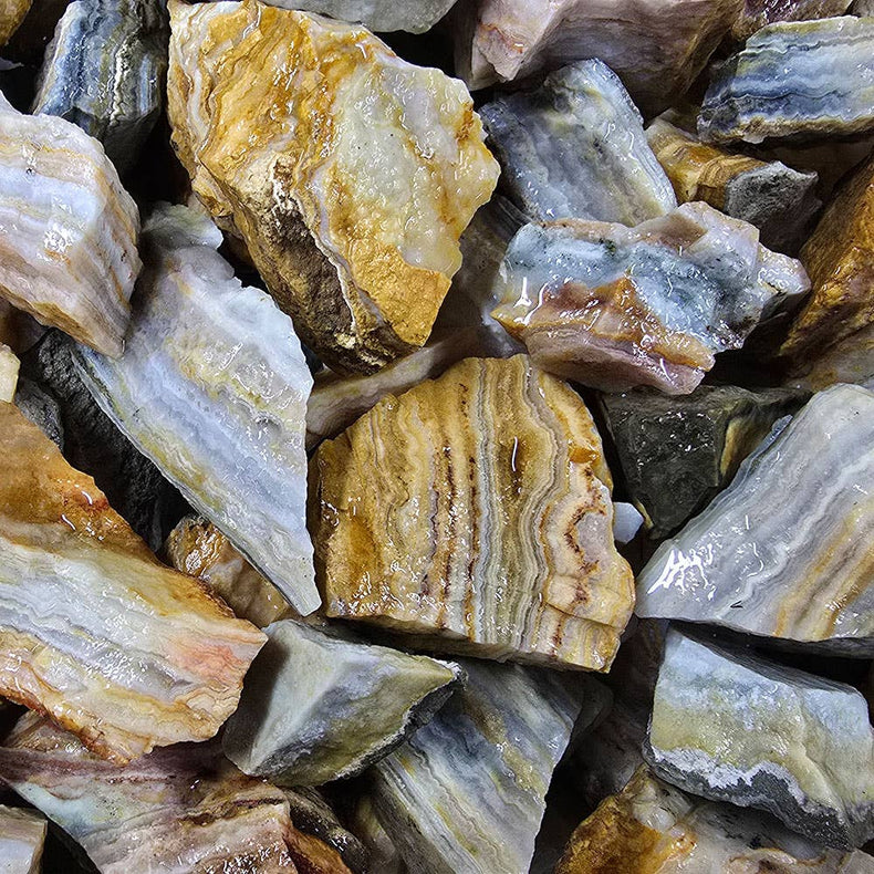 Yellow Crazy Lace Agate Raw Stone