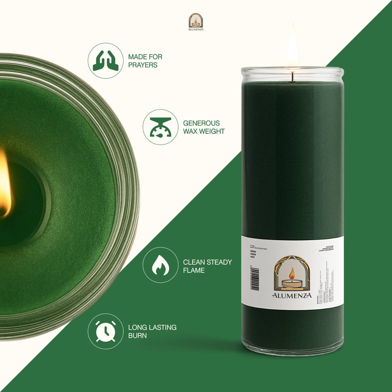 7 Day Candle | Green | Abundance, Growth, Prosperity