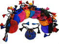 Colorful patchwork drawstring pouches for crystals, tarot cards, or metaphysical tools