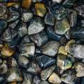 Polished kambaba jasper tumbled stones, green and black crystal healing gemstones