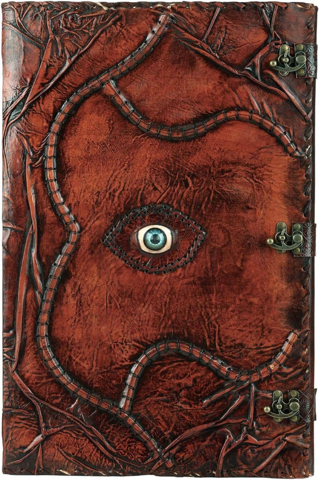 Hocus Pocus Spell Book – Leather Journal with Third Eye: 22 Inches / Unlined