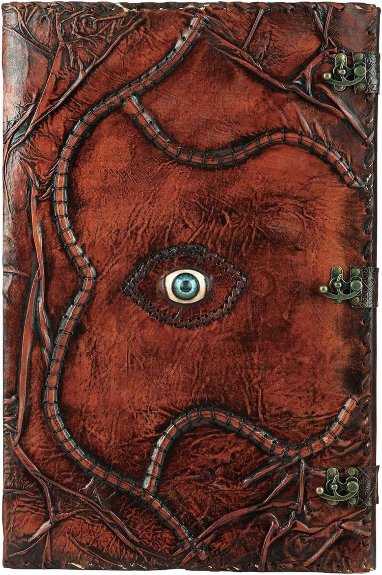 Hocus Pocus Spell Book – Leather Journal with Third Eye: 22 Inches / Unlined