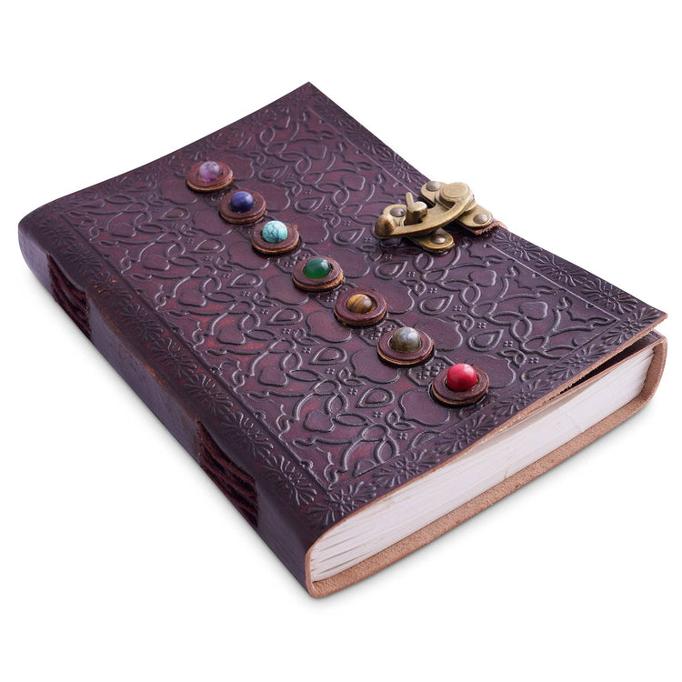 Handmade Embossed Stone Leather Diary 9x6 Inch