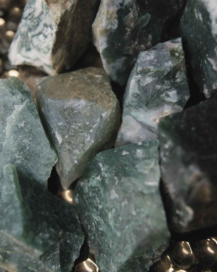 Green Moss Agate Raw