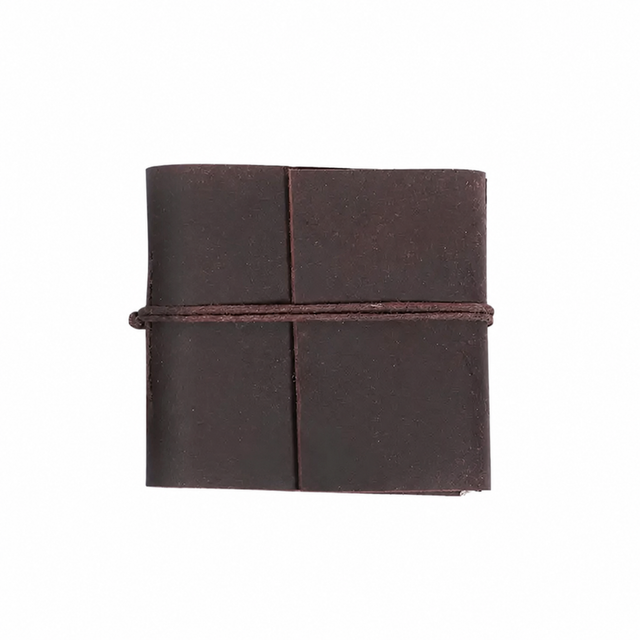 Handmade Leather Pocket-Friendly Miniature Diary: Dark Brown