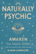 Blue book cover for 'Naturally Psychic' with eye illustration, stars, and mystical design.