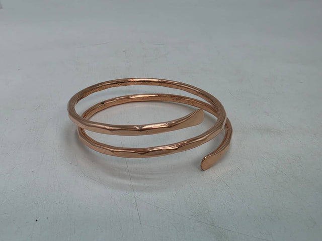 Faceted Treasure Jewelry pure copper bangle bracelet with a spiral wrap design