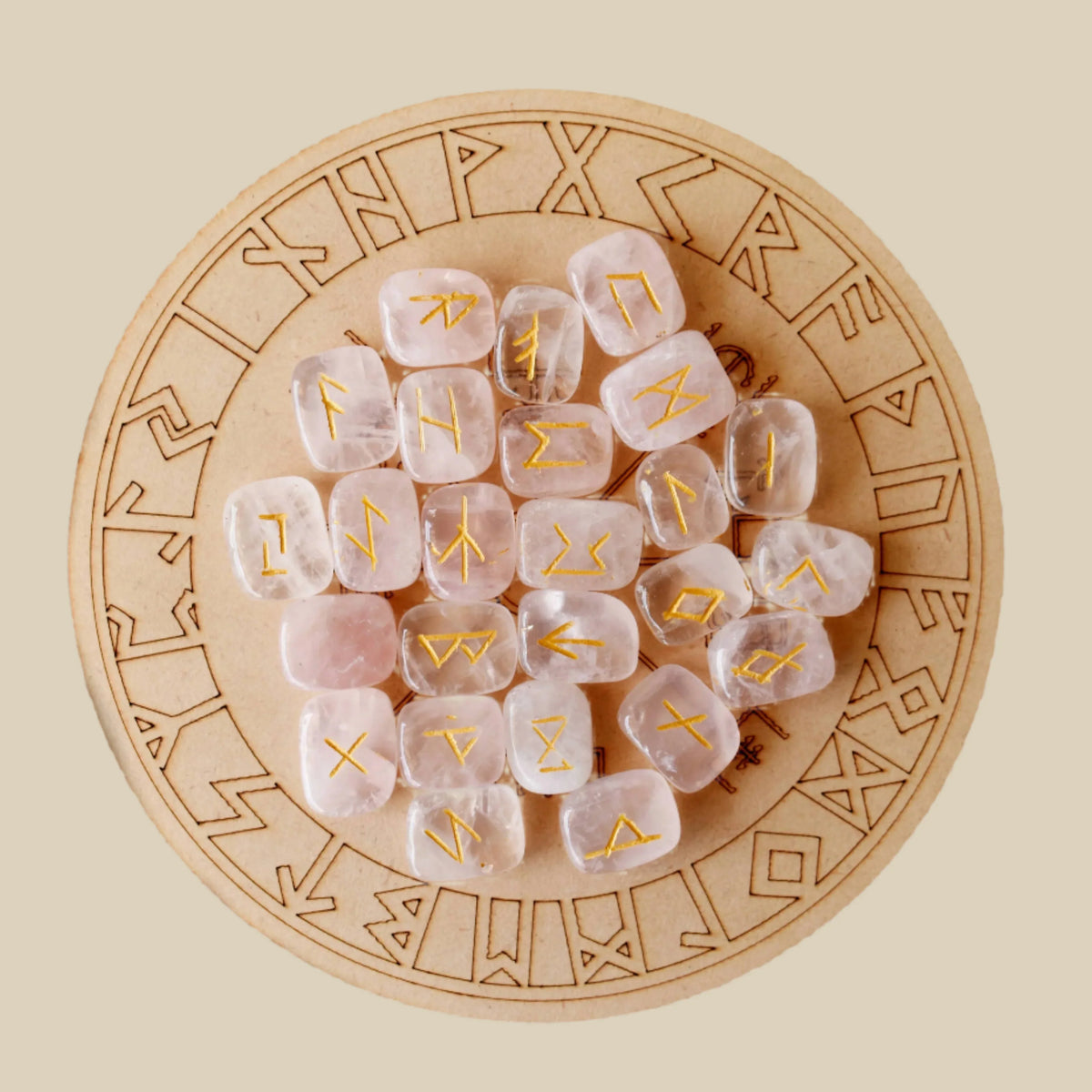 Rose Quartz Rune Set | Love, Healing & Gentle Guidance – Wild Raven's Nest