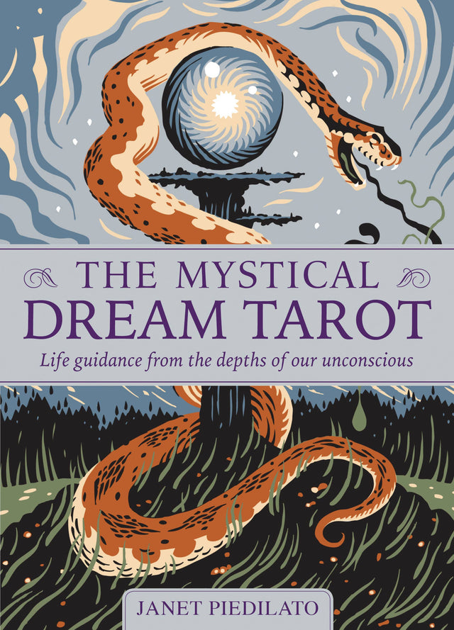 The Mystical Dream Tarot deck cover with serpent, moon, and forest art for spiritual guidance