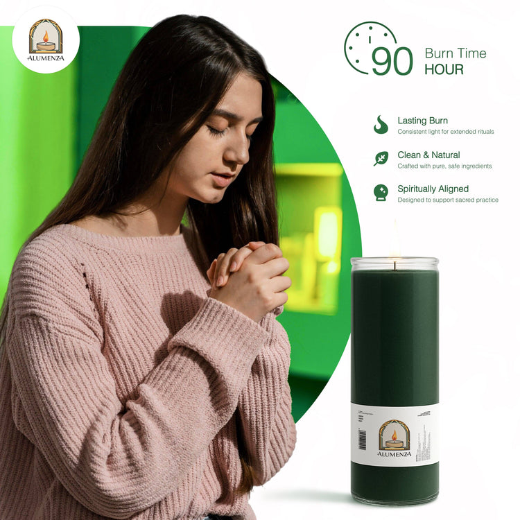 7 Day Candle | Green | Abundance, Growth, Prosperity