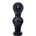 Black goddess figure candle with crescent moon shape for altar or spiritual rituals.
