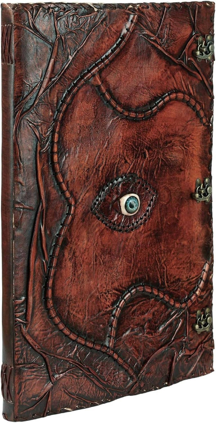 Hocus Pocus Spell Book – Leather Journal with Third Eye: 22 Inches / Unlined