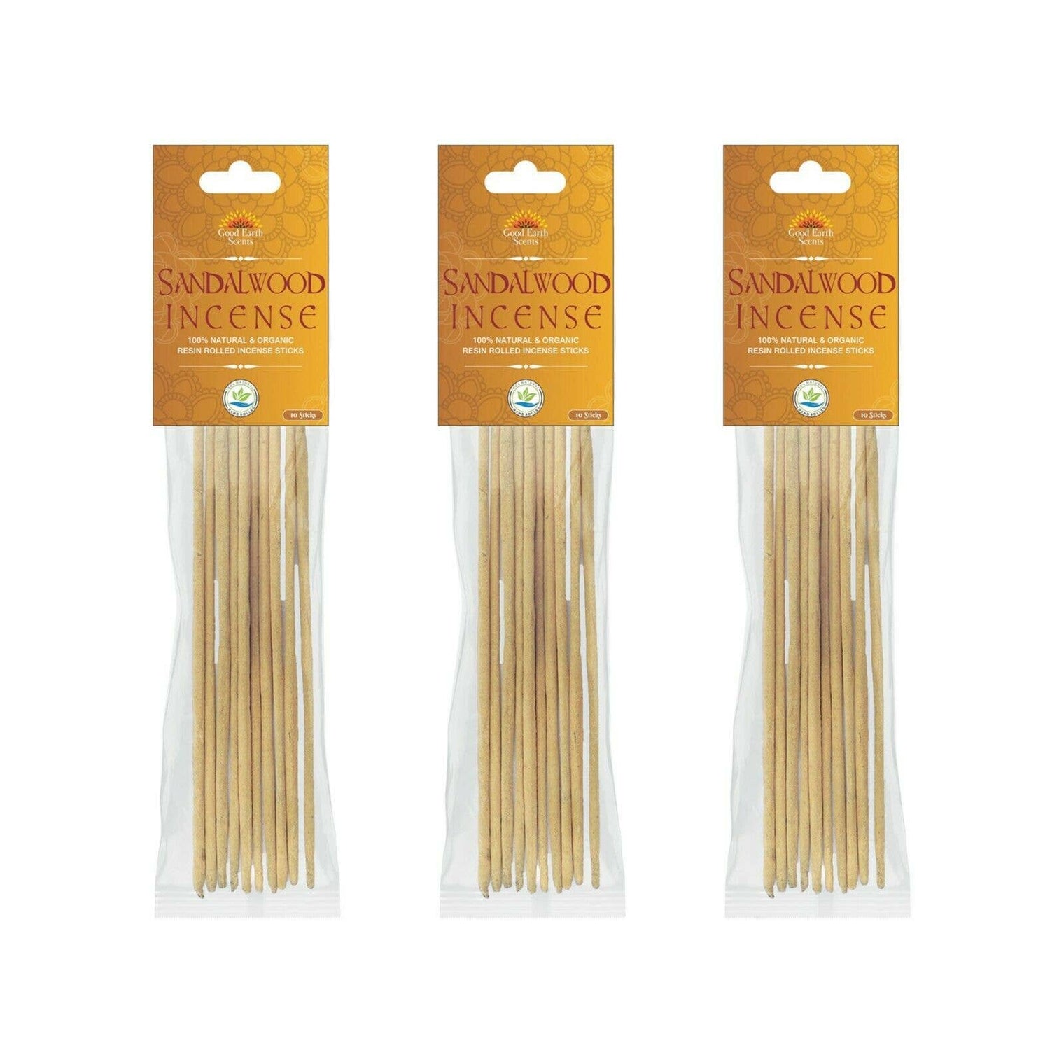 Sandalwood Artisan Resin Rolled Incense Sticks (10)