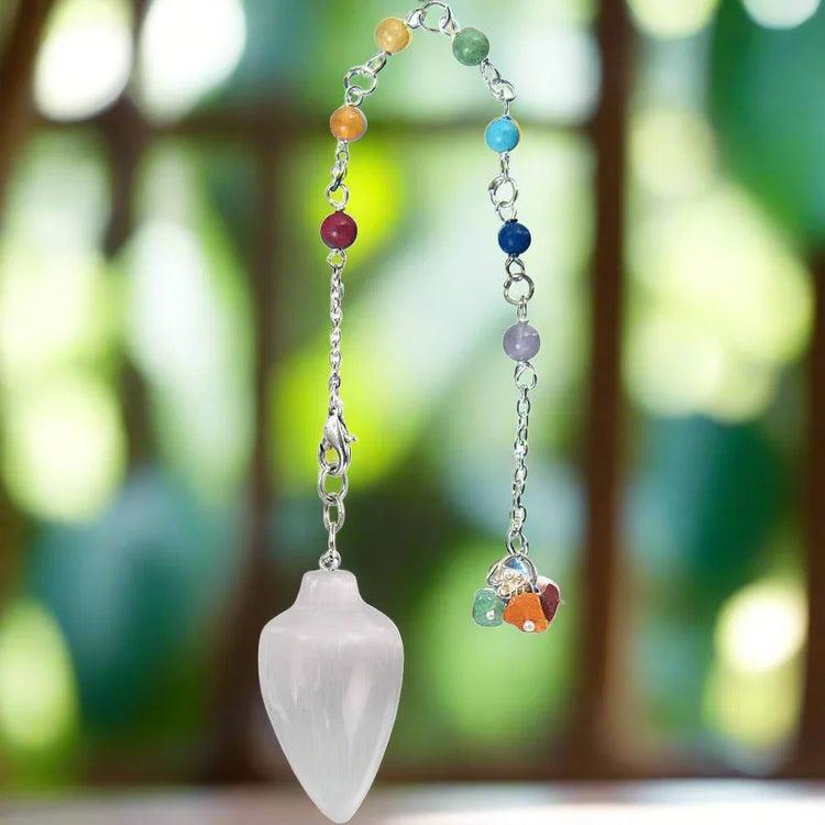 White Selenite Teardrop Pendulum | Clean Energy, Clear Answers