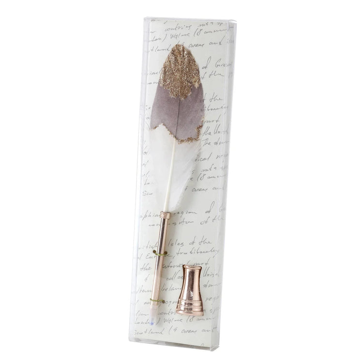Quill Ballpoint Pen & Stand: Lavender Gold