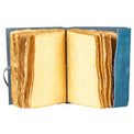 Handmade leather journal with blank deckle edge pages, open for writing or sketching