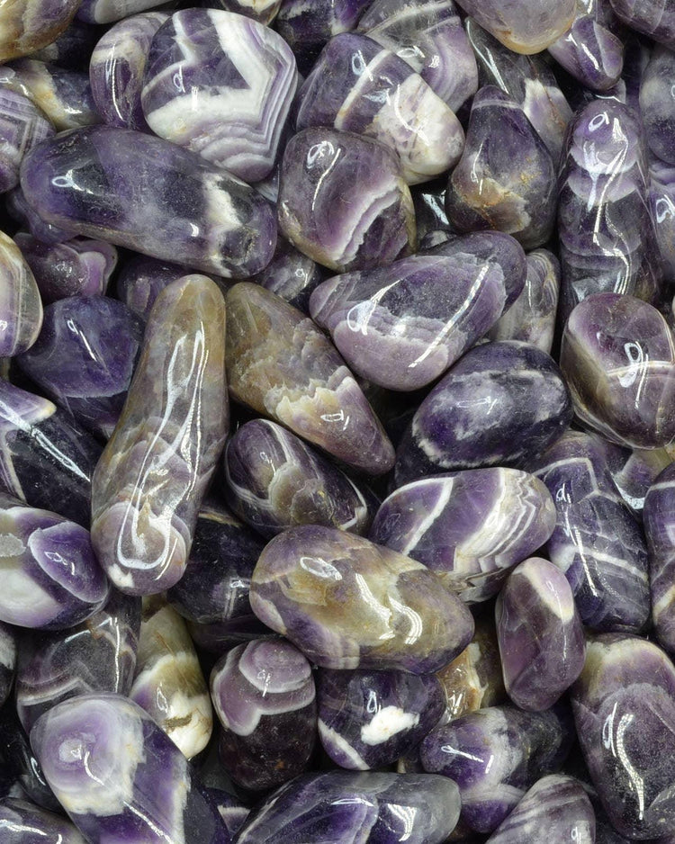 Amethyst Chevron Tumbled | Intuition + Balance