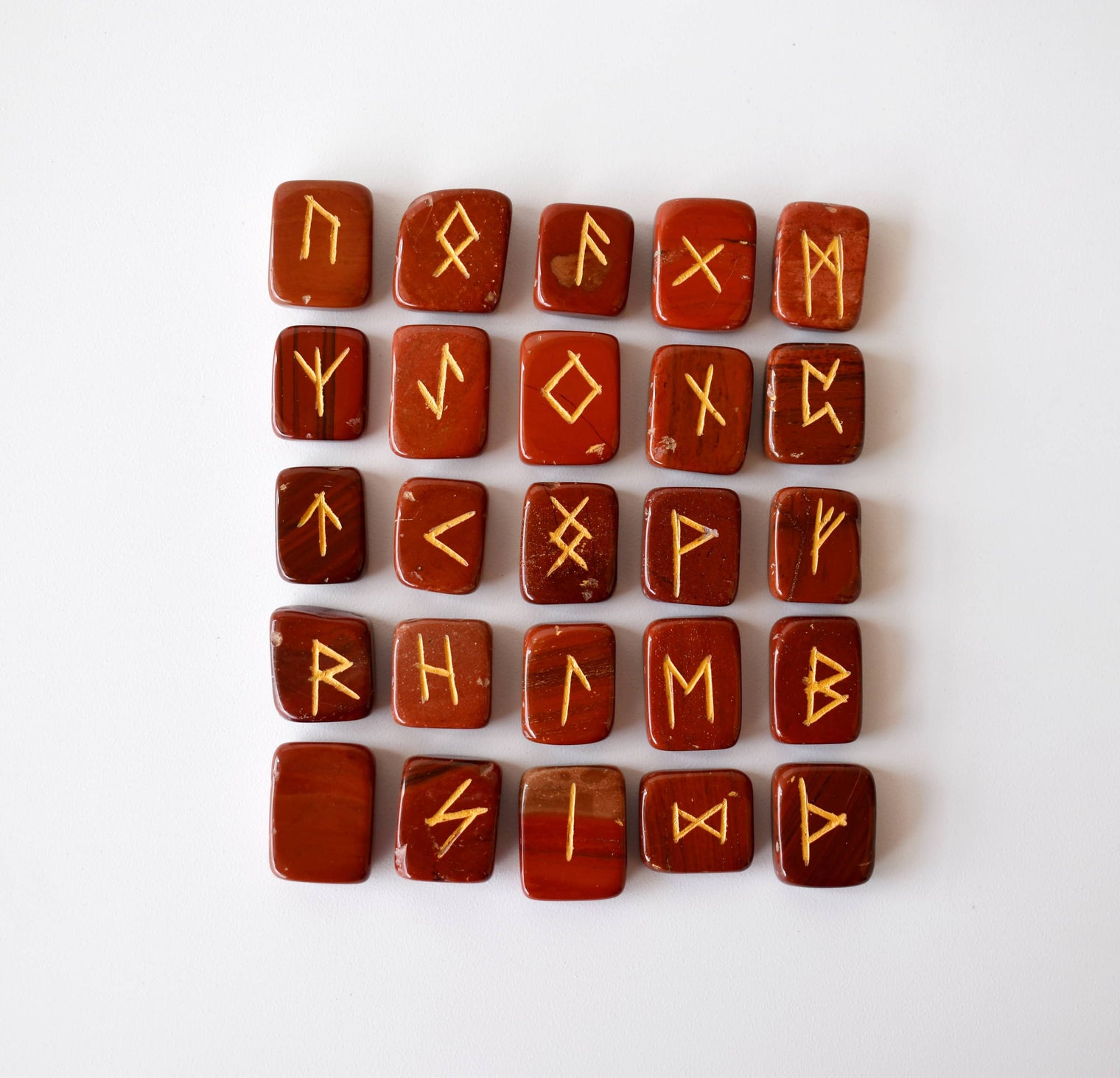 Rune Set - Red Jasper