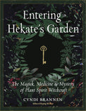 Entering Hekate's Garden book cover with botanical illustrations and vintage key