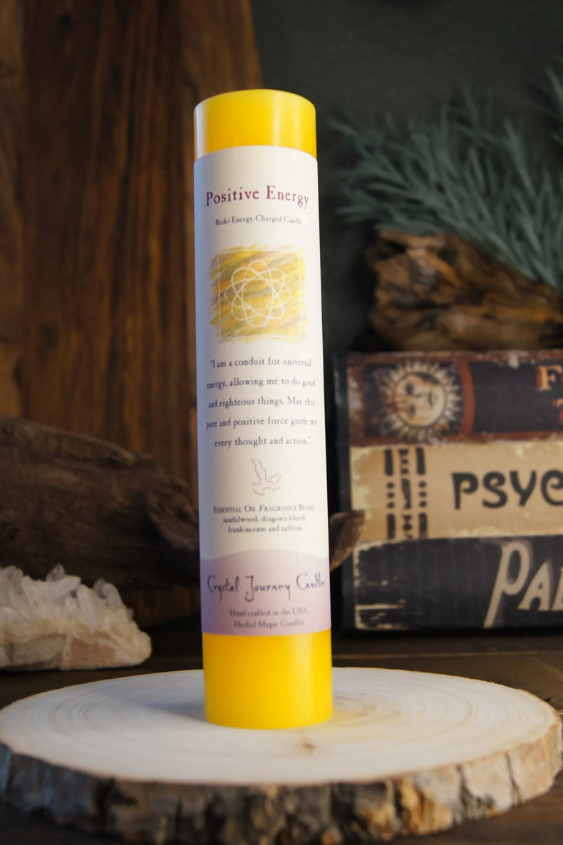 Reiki Herbal Pillar Candle - Positive Energy