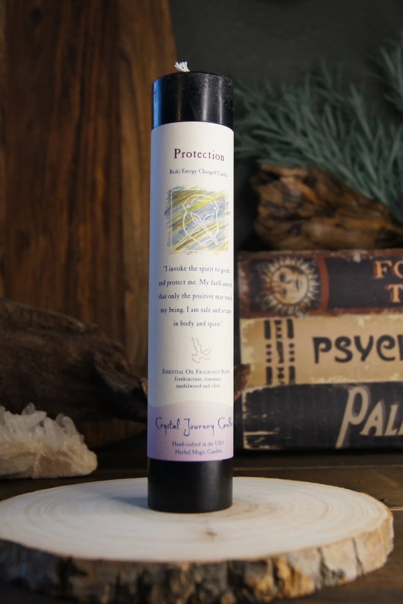 Reiki Herbal Pillar Candle - Protection