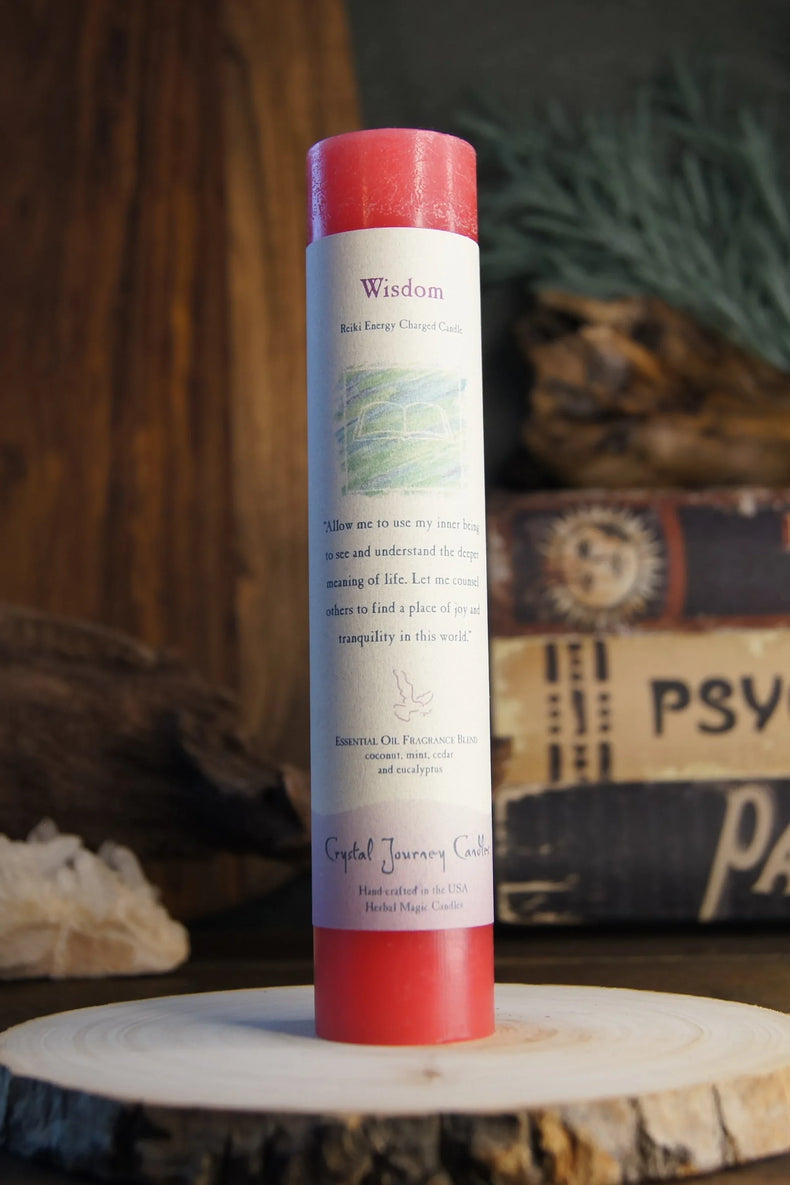 Reiki Herbal Pillar Candle - Wisdom