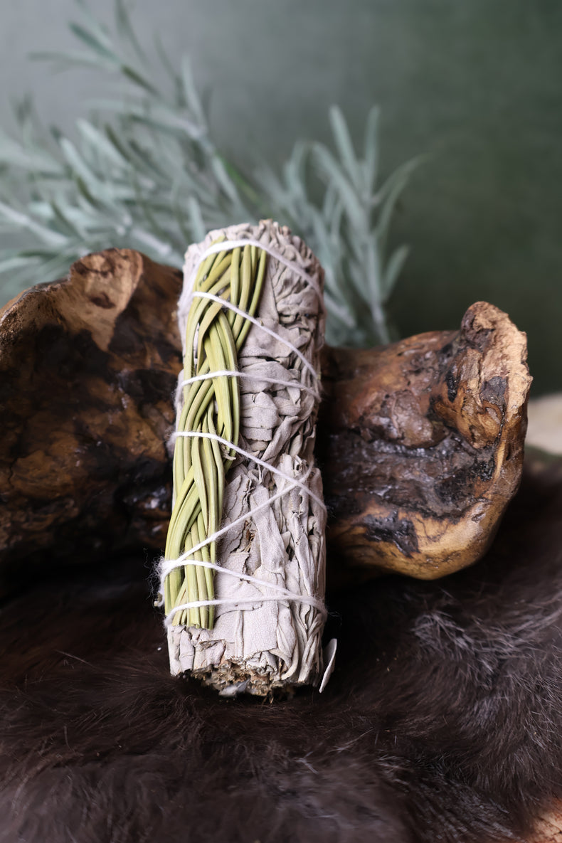 Braided Sweetgrass with White Sage Bundles