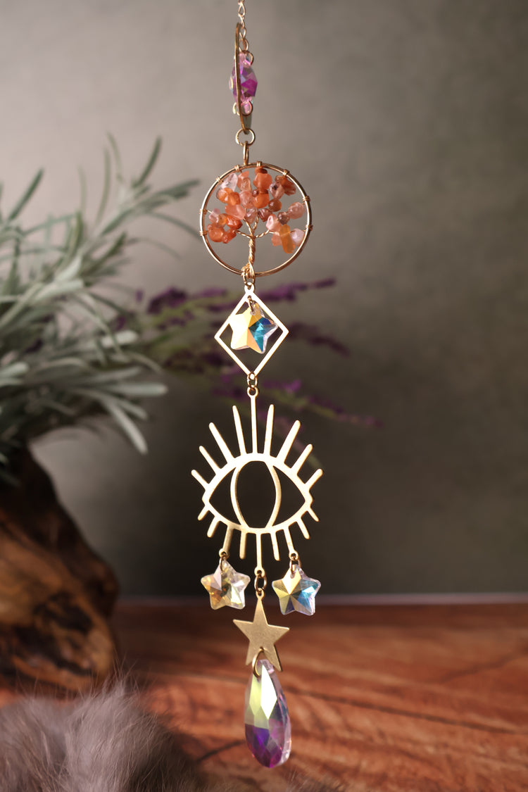 Sun Catcher | Tree of Life, Eye, & Moon