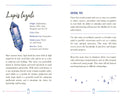 Lapis lazuli crystal illustration with facts and spiritual tips for wisdom, truth, and awareness.