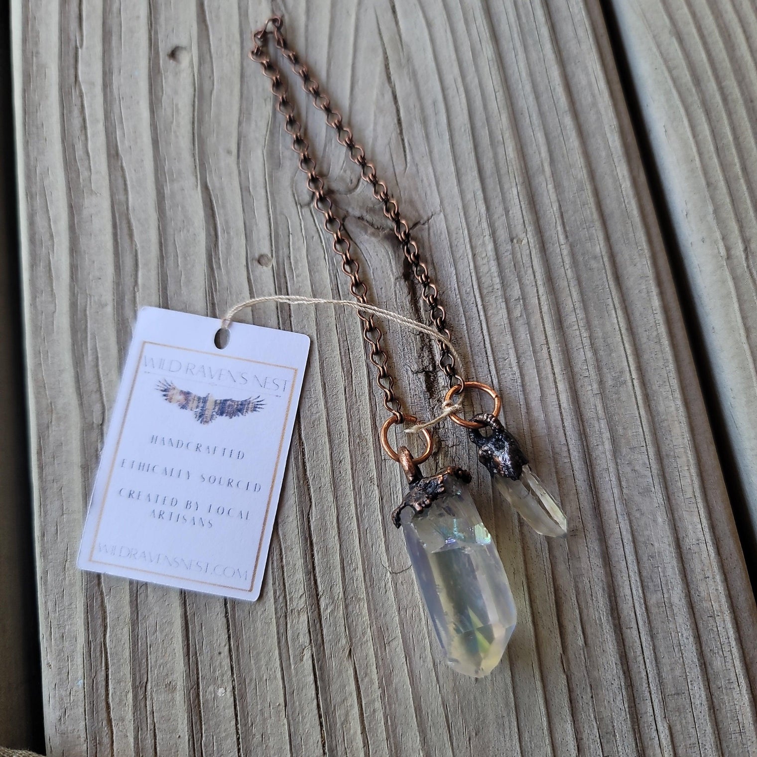 Angel Aura and Clear Quartz Pendulum - Wild Raven