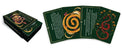 Protection Spells card deck with mystical snake and crescent moon artwork on green background