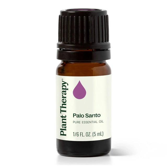 Palo Santo pure essential oil in amber bottle, 5 mL, for aromatherapy and spiritual wellness