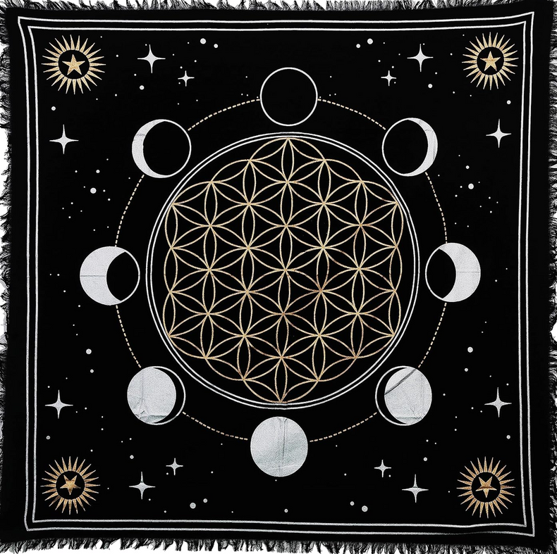 Altar Cloth - Moon Phase Gold (24 x 24 in.)