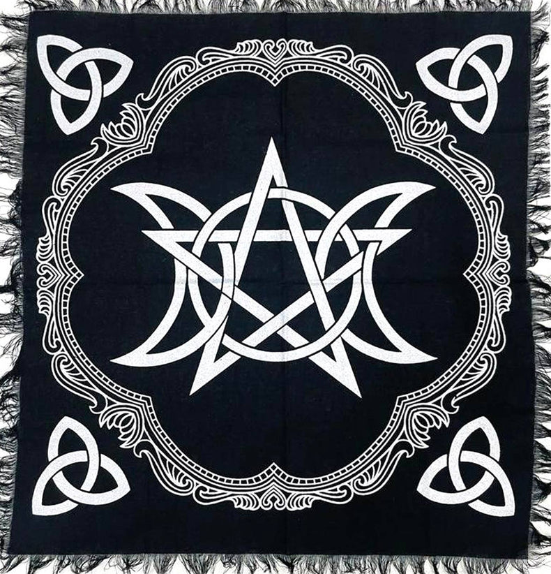 Altar Cloth - Triple Moon Pentacle (18 x 18 in.)