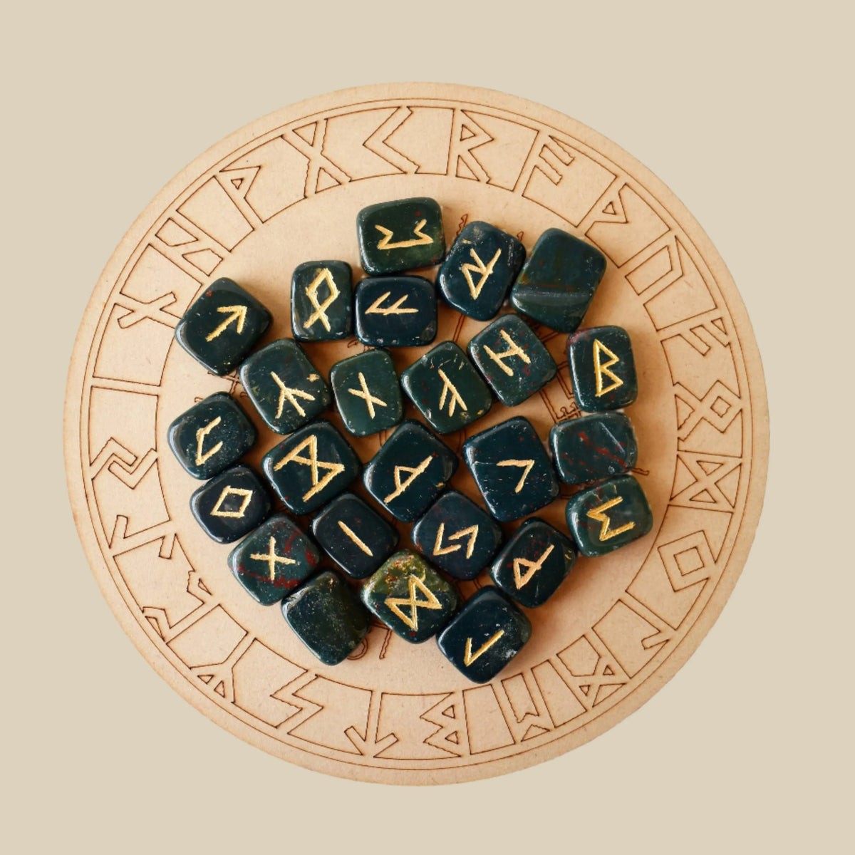 Rune Set – Bloodstone | Protection & Warrior Energy – Wild Raven's Nest